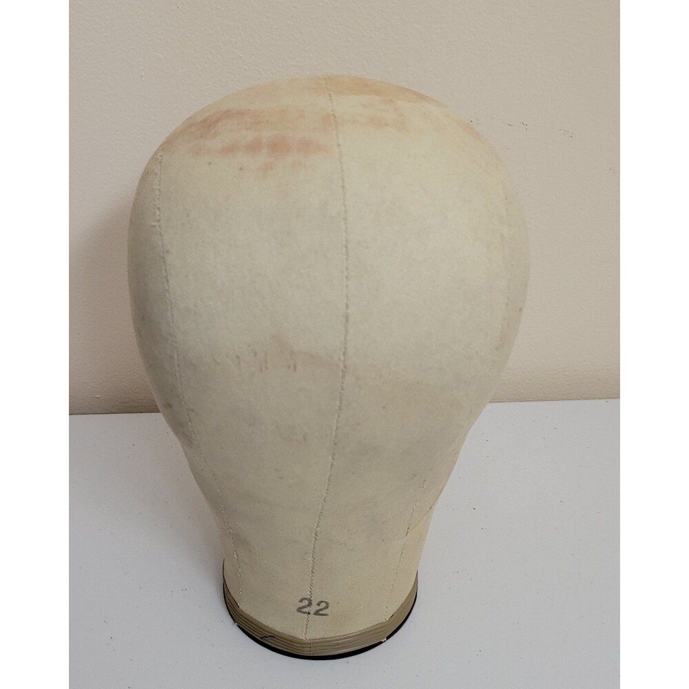 Cloth Canvas Mannequin Head Block 22 Form Wig Hat Display Vintage FAIR